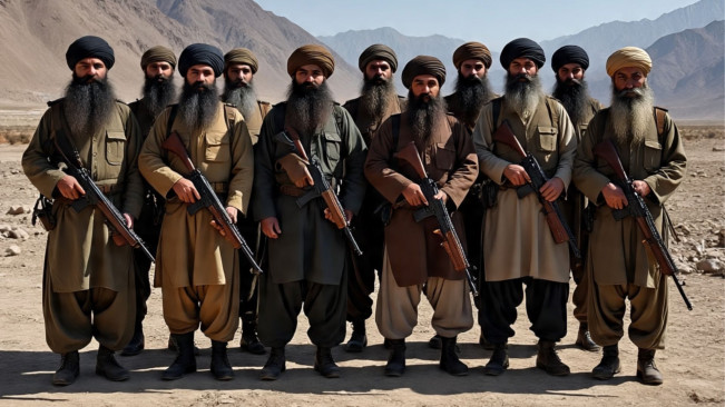 Ilustrasi milisi di Afghanistan. (Meta AI)